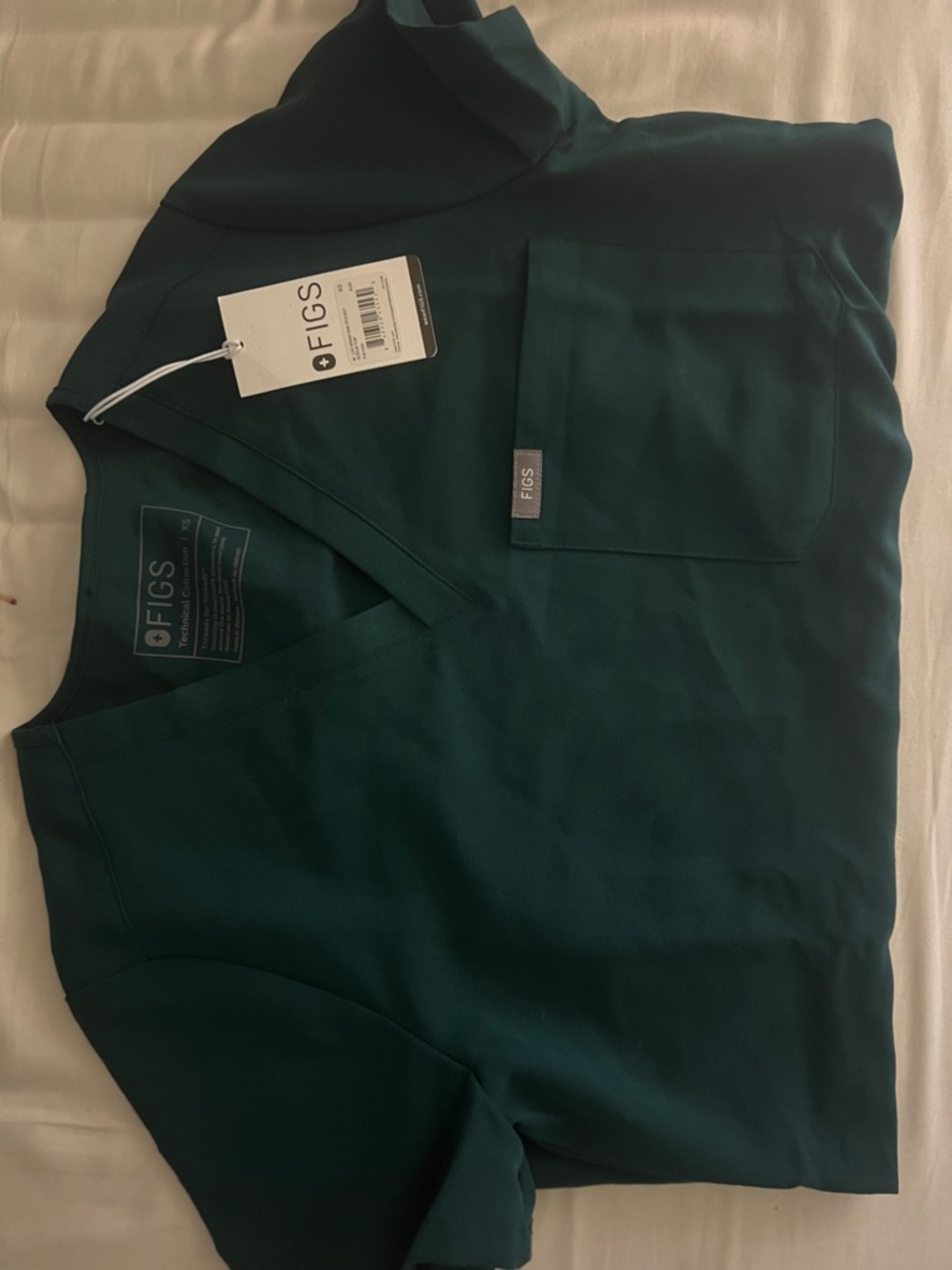 Figs Catarina Scrub Top in Forest Green